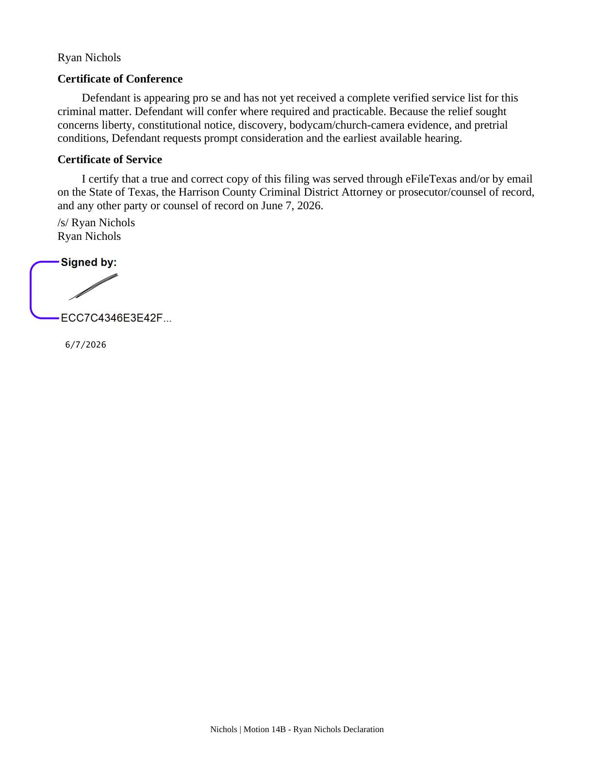 Declaration — page 3