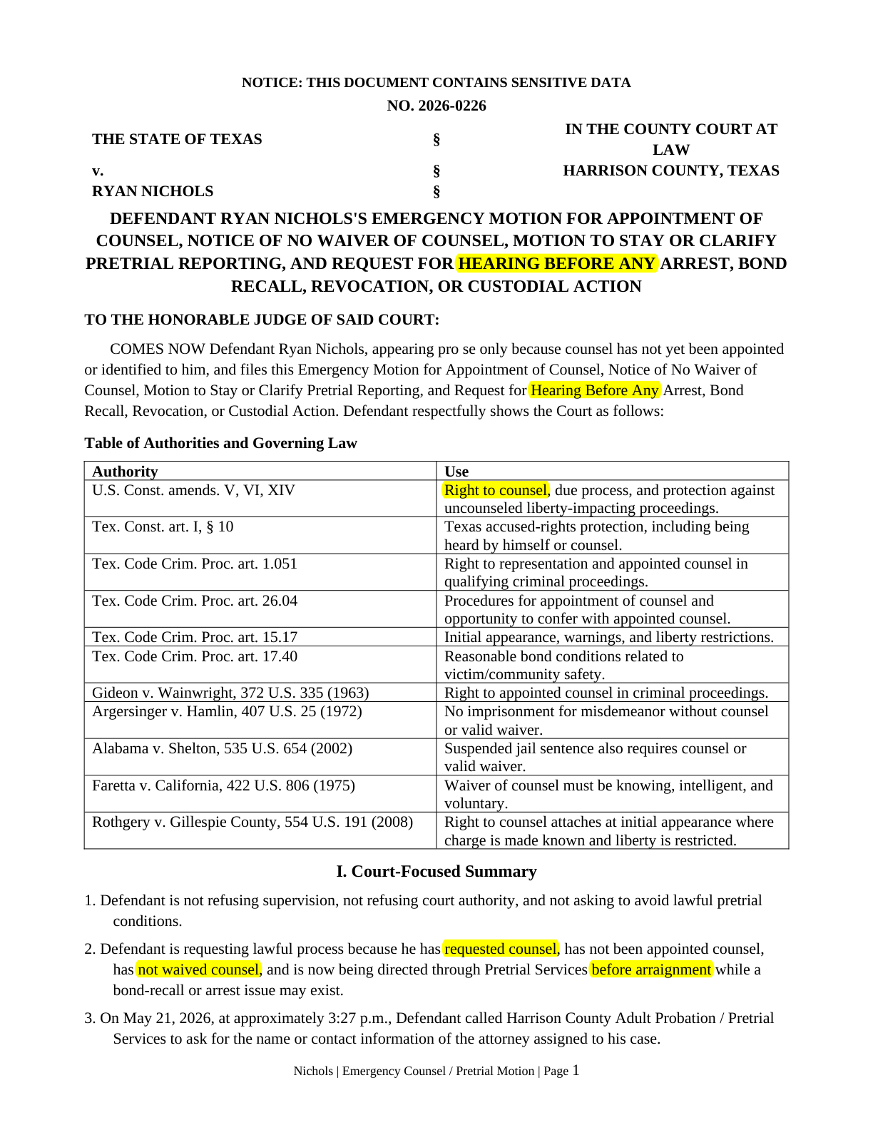 Motion — page 1