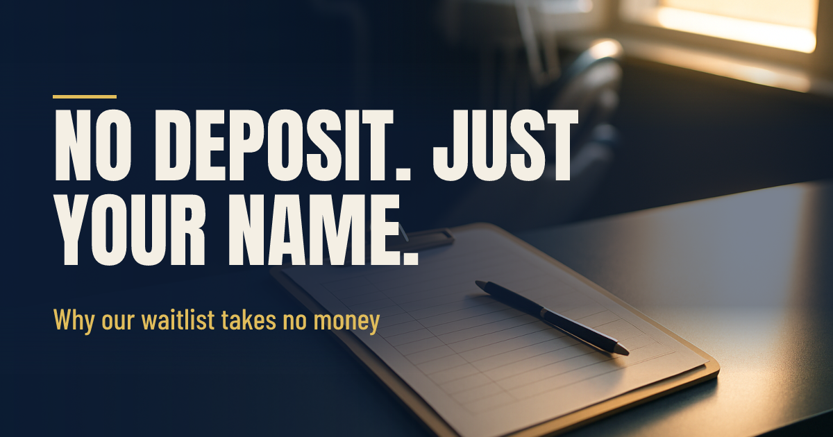 We Built a Waitlist That Takes No Money social preview