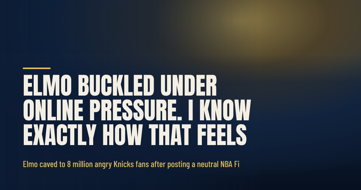 Elmo Buckled Under Online Pressure. I Know Exactly How That Feels. social preview