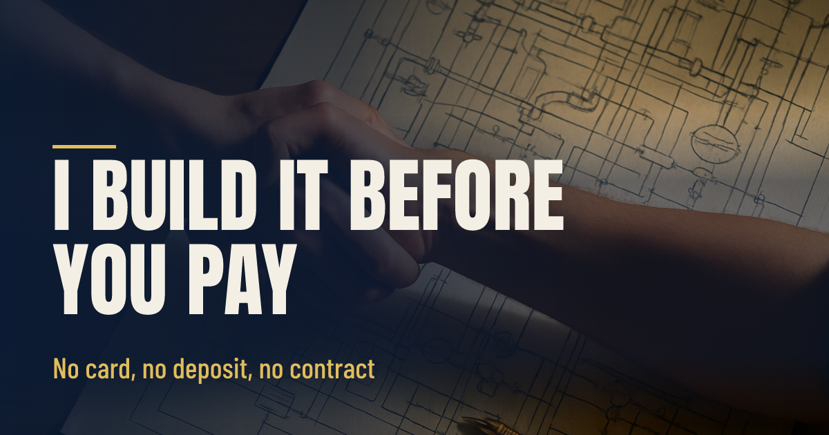 I Build the Whole Thing Before You Pay Me Anything social preview