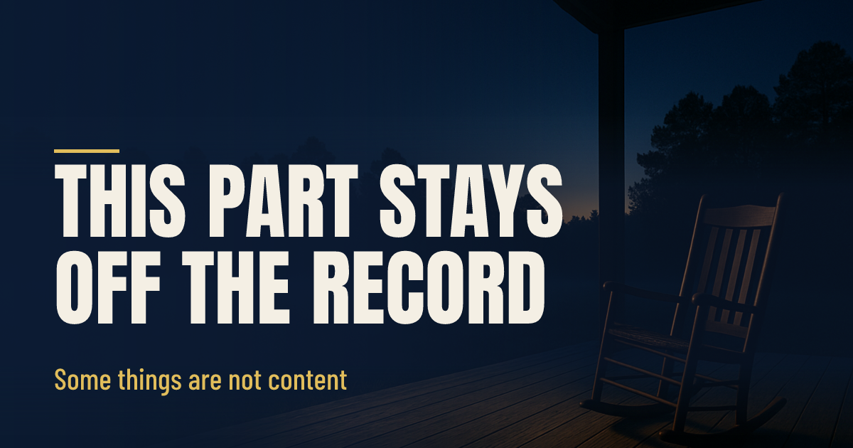 I Put My Whole Life on the Record. This Part Stays Off It. social preview