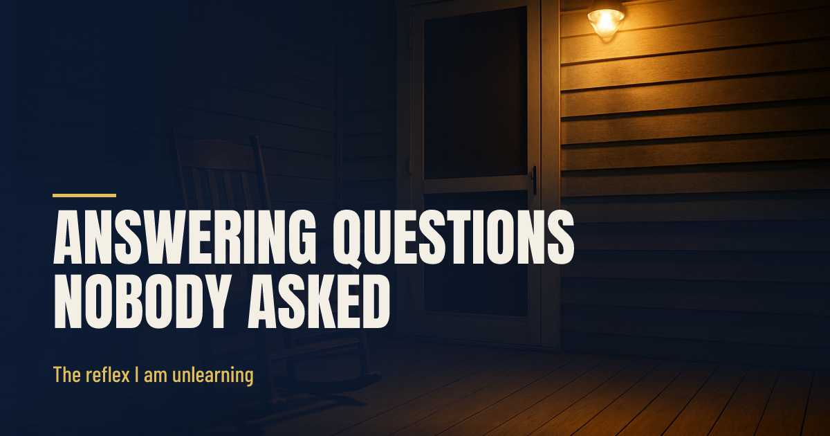 I Was Answering Questions Nobody Asked social preview