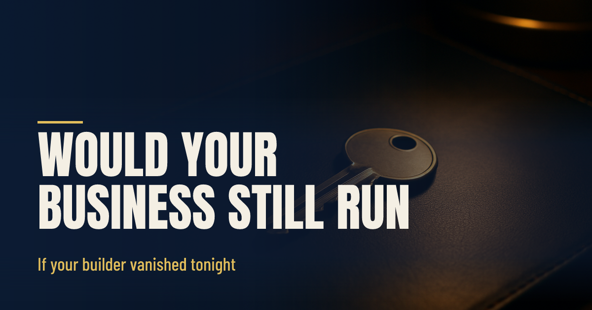 If I Disappeared Tomorrow, Would Your Business Still Run? social preview