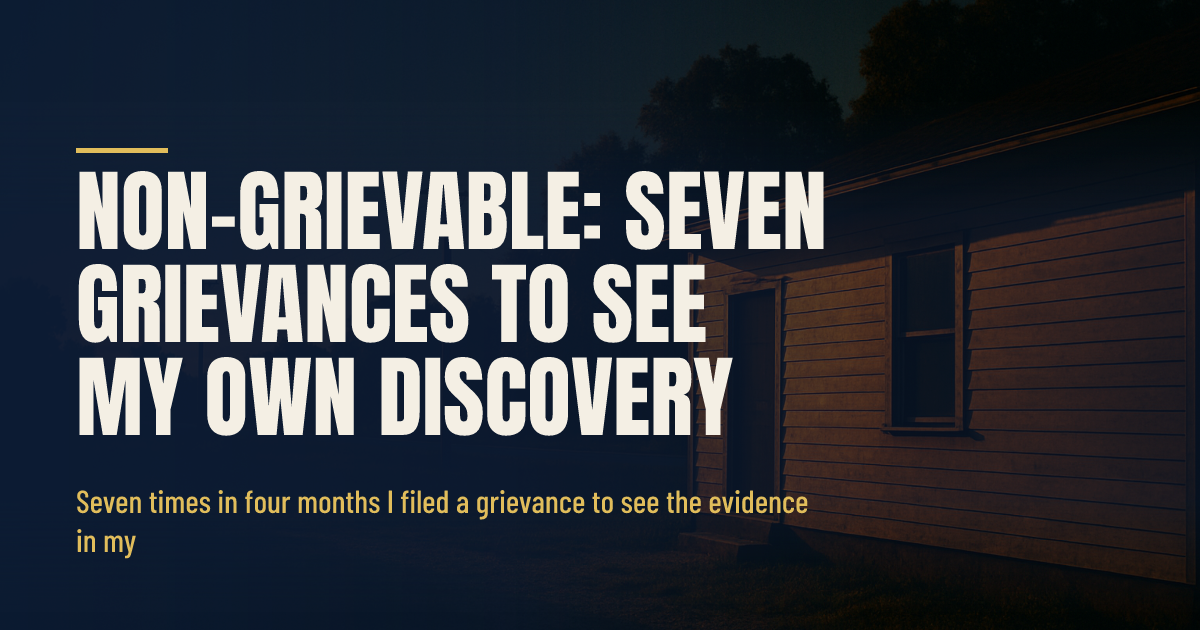Non-Grievable: Seven Grievances To See My Own Discovery social preview