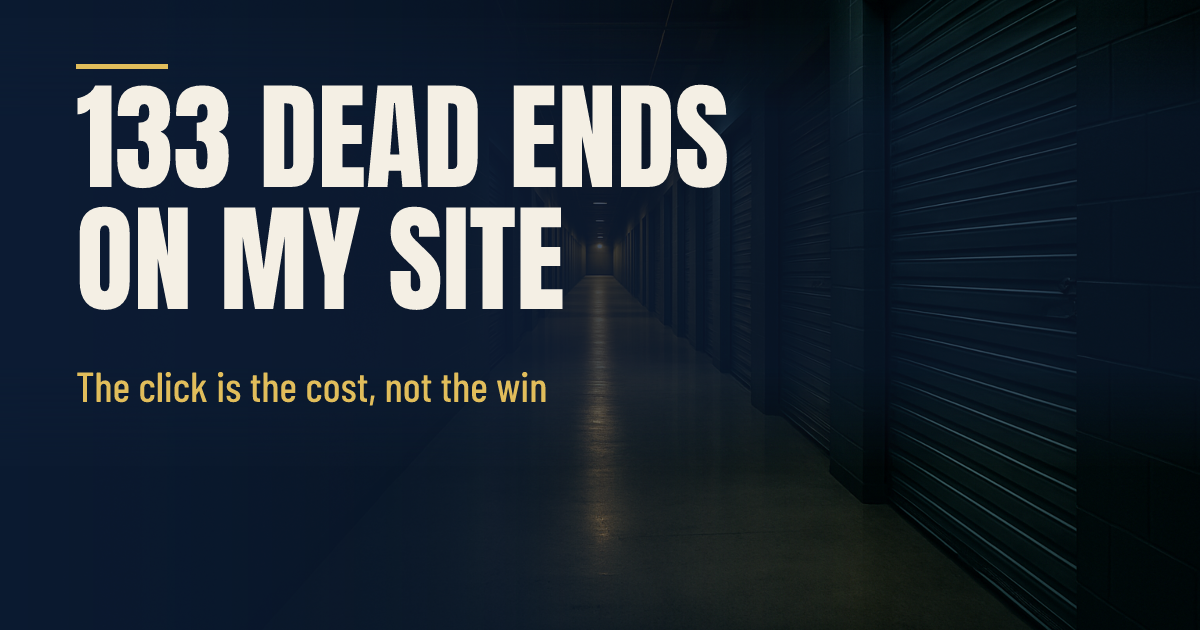 One Hundred Thirty Three of My Pages Are Dead Ends social preview