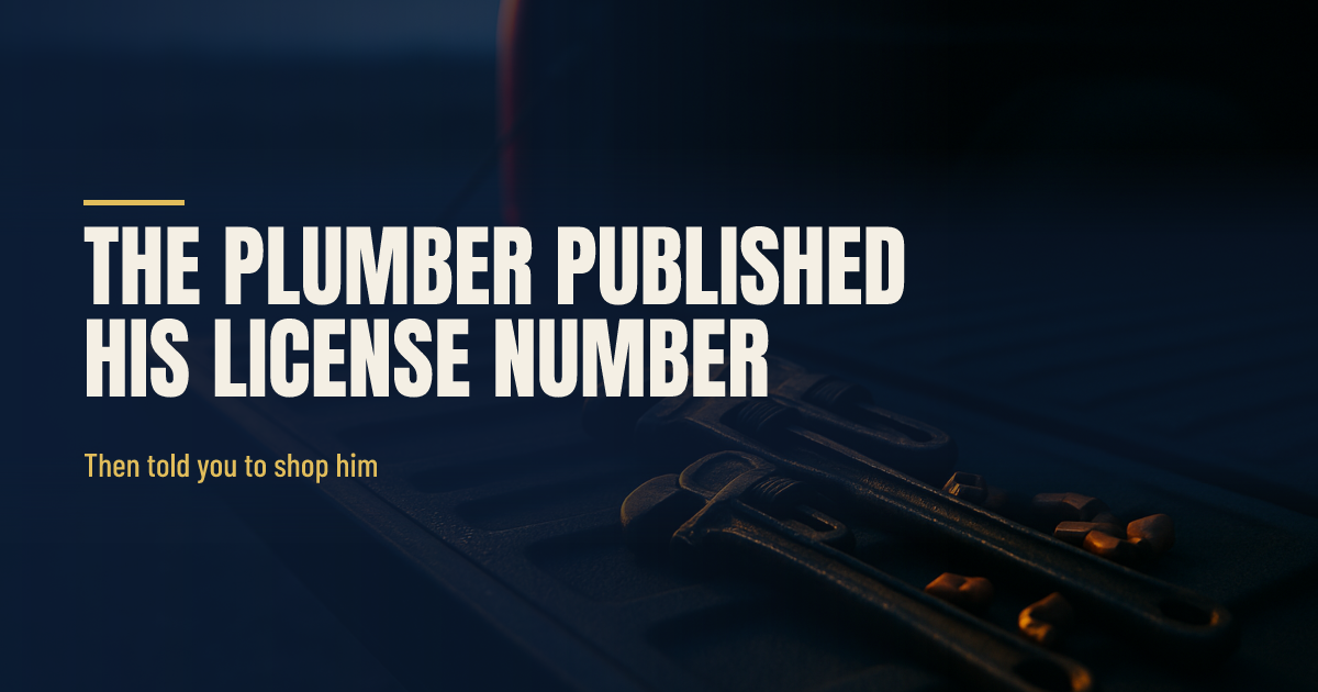 The Plumber Who Tells You to Go Get Other Estimates social preview