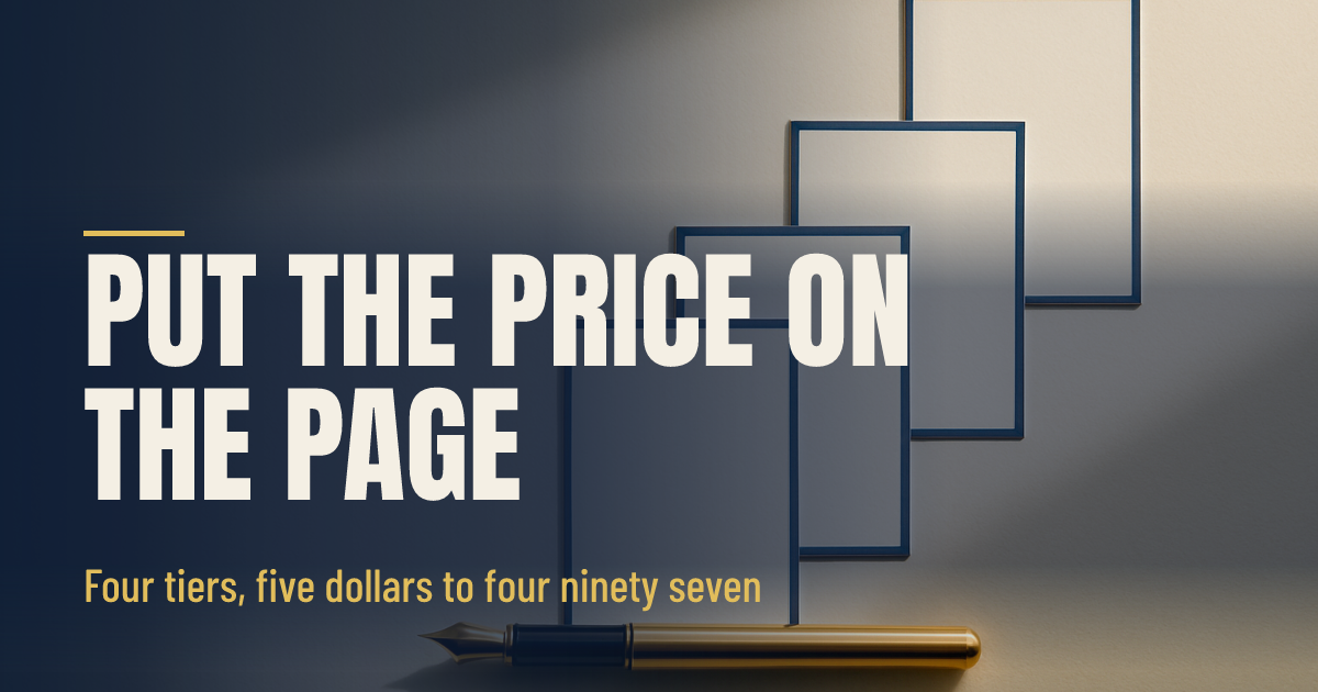Put the Price on the Page: The $5 to $497 Ladder social preview