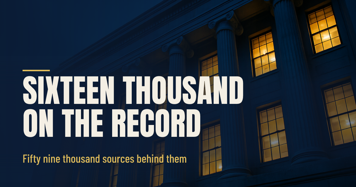 Sixteen Thousand Profiles. Fifty Nine Thousand Sources. That Is Not a Website. social preview