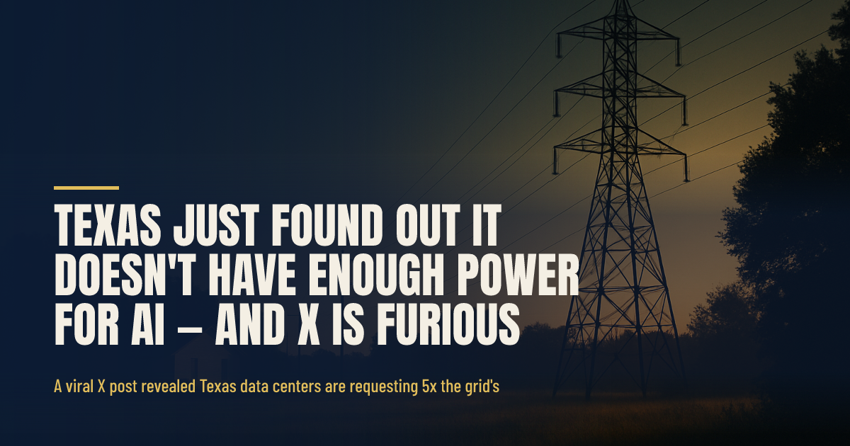 Texas Just Found Out It Doesn't Have Enough Power for AI — And X Is Furious social preview