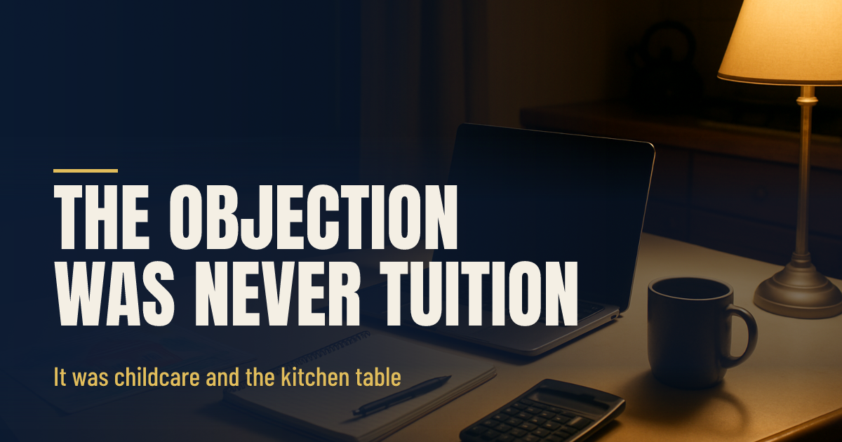 The Objection Was Never the Tuition social preview