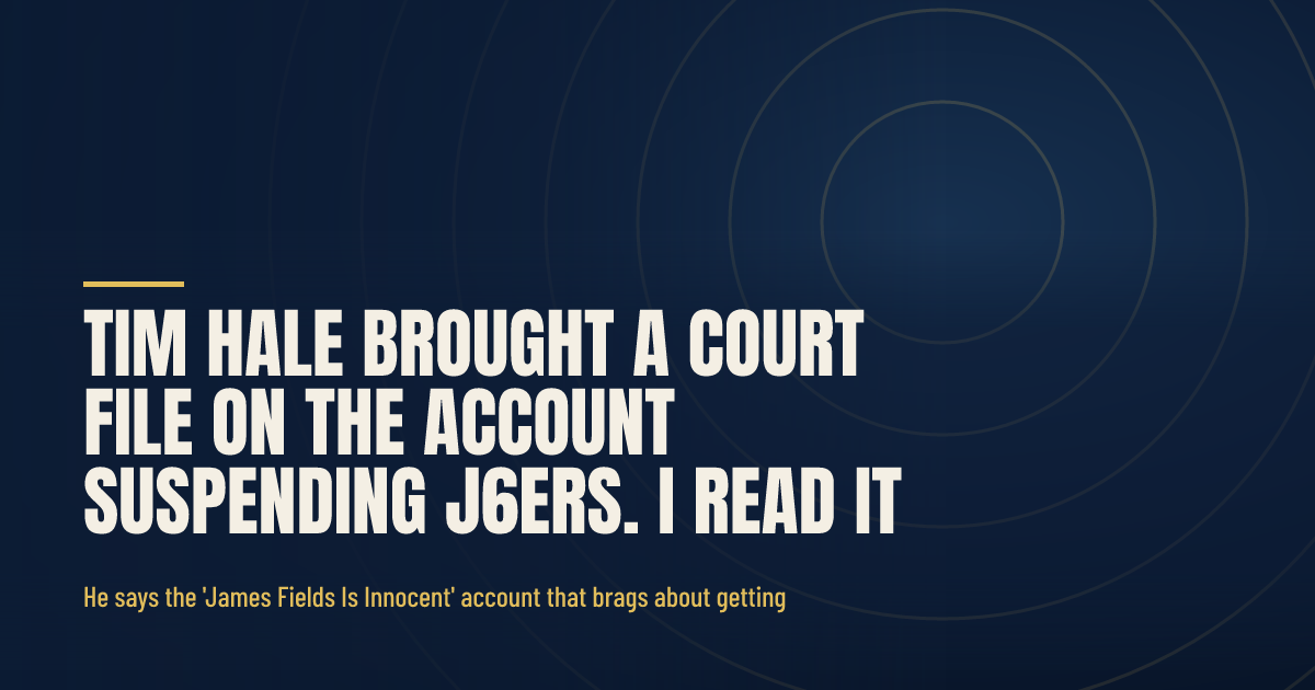 Tim Hale Brought a Court File on the Account Suspending J6ers. I Read It. social preview