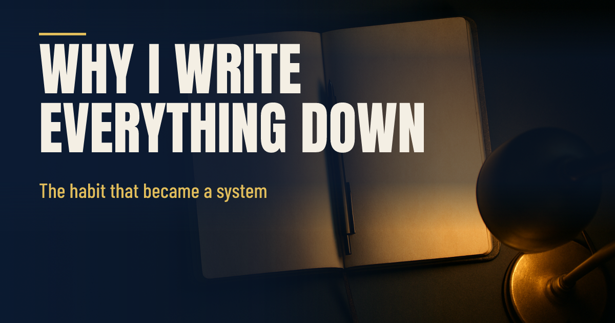 Why I write everything down social preview
