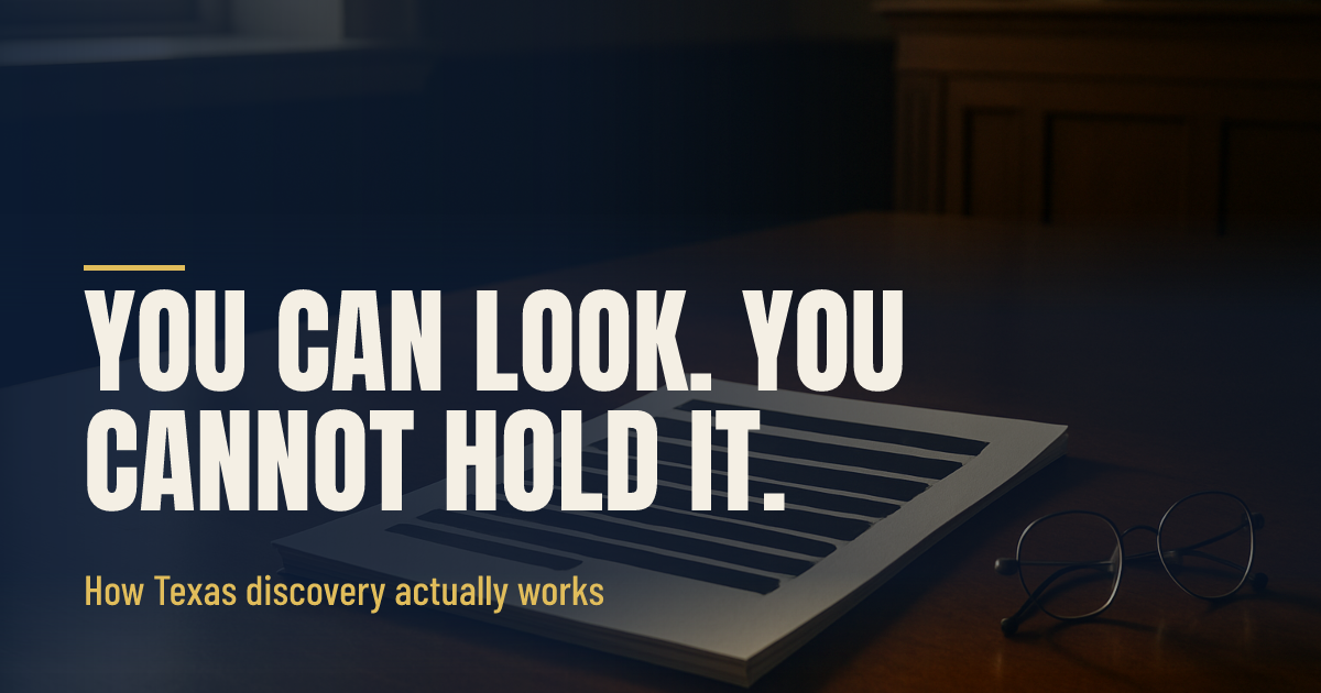 Why Texas Will Not Let You Hold Your Own Evidence social preview