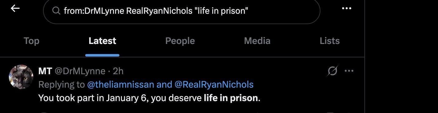 @DrMLynne: 'You took part in January 6, you deserve life in prison.'